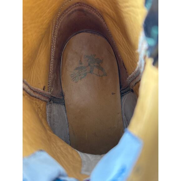 Rocketbuster Pee Wee Cowboy Boots - Womens Size 6 Black Red Inlaid EUC - Picture 10 of 11